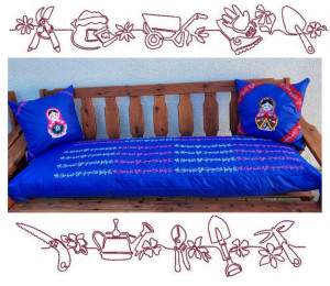 Stickdatei - Garten Motivborte E2E